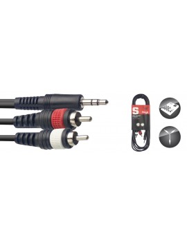 CABLE STAGG MINI JACK / 2RCA